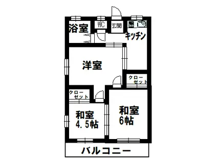 長崎県対馬市厳原町西里113-10 グリーンハイツ(3K/1階)の間取り写真