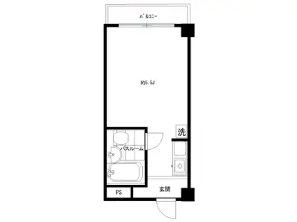メゾネット原宿(ワンルーム/4階)の間取り写真
