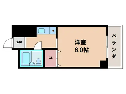 ラヴェール城山(1K/1階)の間取り写真