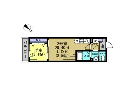 ベレオ・フジコート柏(1LDK/3階)の間取り写真