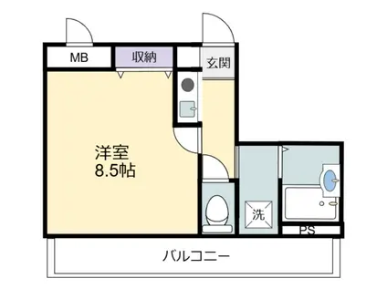 サンコークレアール(1K/6階)の間取り写真