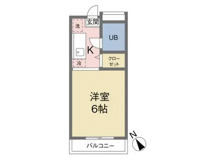 ポナール平方(ワンルーム/2階)の間取り写真