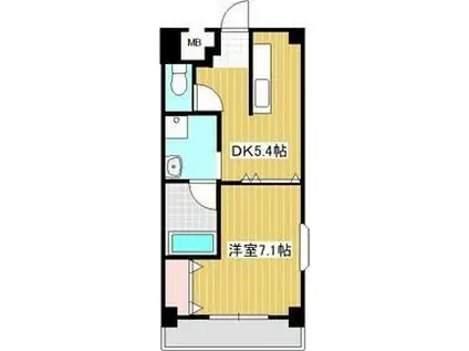 カヤバプラザF館(1DK/3階)の間取り写真