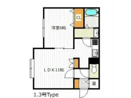 ベルヴィラージュ(1LDK/1階)の間取り写真