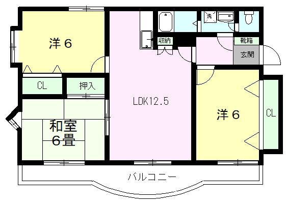 タジマビル(3LDK/5階)の間取り写真