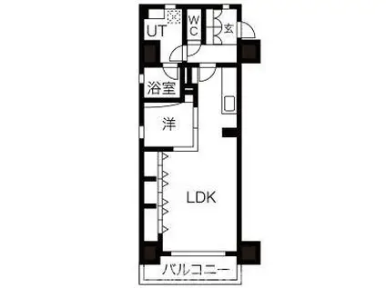 C.P.PURE1608(1LDK/9階)の間取り写真