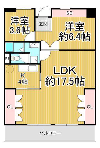 阪急仁川マンション(2LDK/2階)の間取り写真