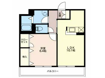 ベレオ笹口 202(1LDK/2階)の間取り写真