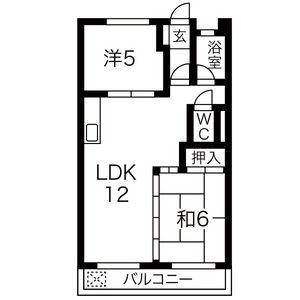 マンション高見(3DK/2階)の間取り写真