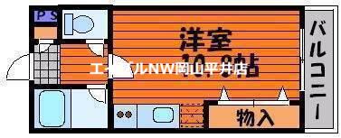 アザレア七日市(1K/4階)の間取り写真