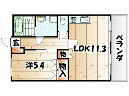 ボンヌール植田(1LDK/3階)の間取り写真