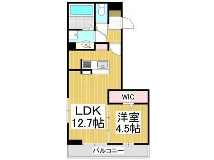 COUR18高宮W(1LDK/1階)の間取り写真