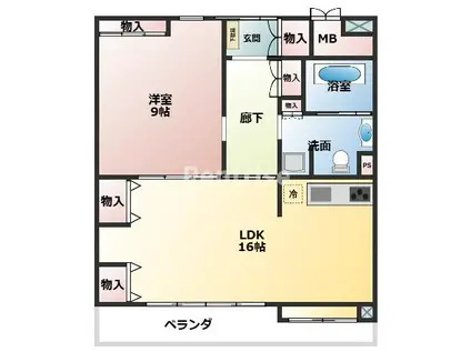 サンリット一番館(1LDK/3階)の間取り写真