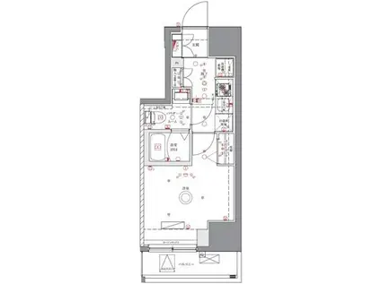 ユリカロゼAZ亀有ノース TOWER(1K/5階)の間取り写真