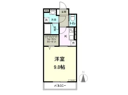 クレア松本(1K/2階)の間取り写真