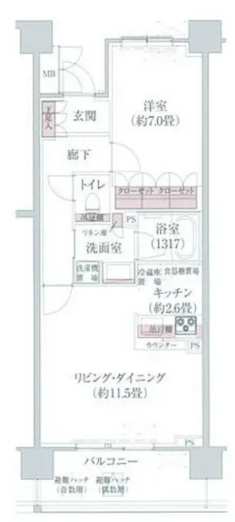 リージア経堂テラスガーデン 9階階 間取り