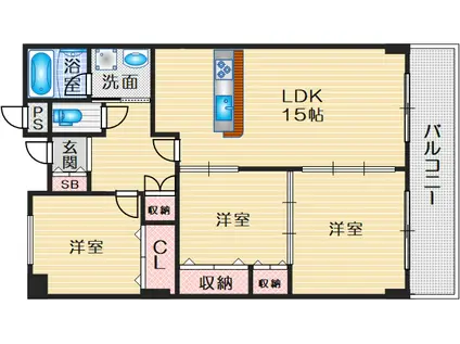 ピアパレス王子(3LDK/5階)の間取り写真