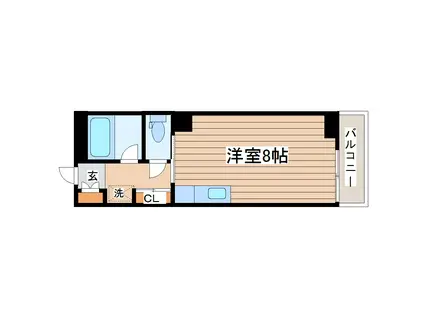 ノーブルビル黒松(ワンルーム/4階)の間取り写真