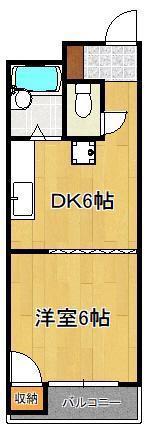 コーポシティワン(1DK/1階)の間取り写真