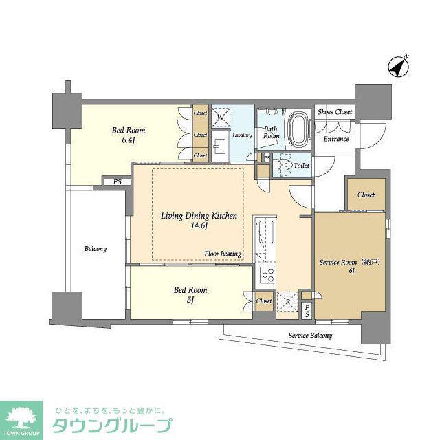 横須賀中央レジデンス(2SLDK/7階)の間取り写真