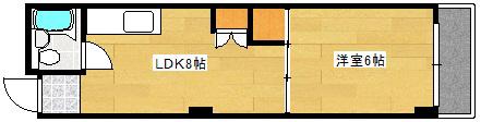和秀三篠北町ビル(1DK/2階)の間取り写真