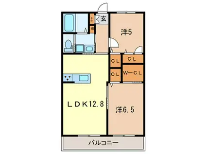 パークアベニュー(2LDK/2階)の間取り写真