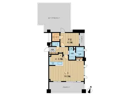 アーデン駒沢パークフロント(1LDK/7階)の間取り写真