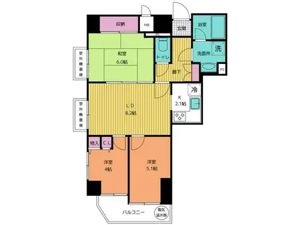 ライオンズマンション狭山第2(3LDK/4階)の間取り写真