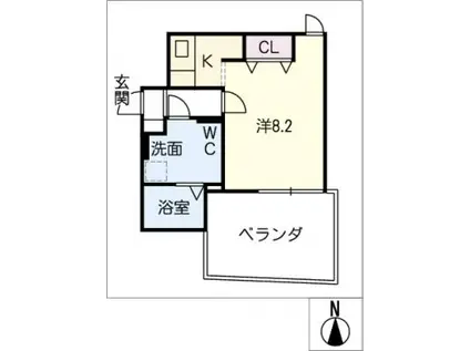 ブランシェ吹上LA SOEUR(ワンルーム/1階)の間取り写真