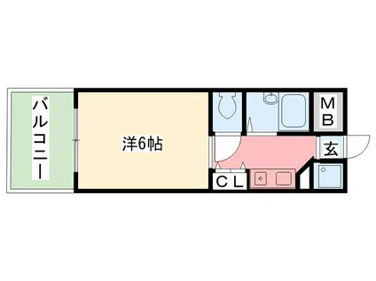 アンポワーズ武庫川レディース(1K/5階)の間取り写真