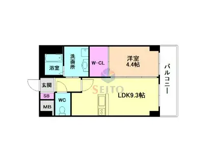 SILENCE HATTORI(1LDK/3階)の間取り写真