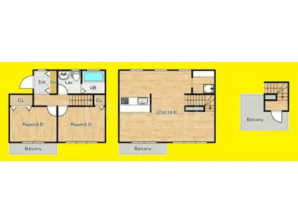 ソレイユ大磯(2LDK/1階)の間取り写真