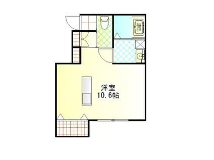 ロイヤルせと(1K/1階)の間取り写真