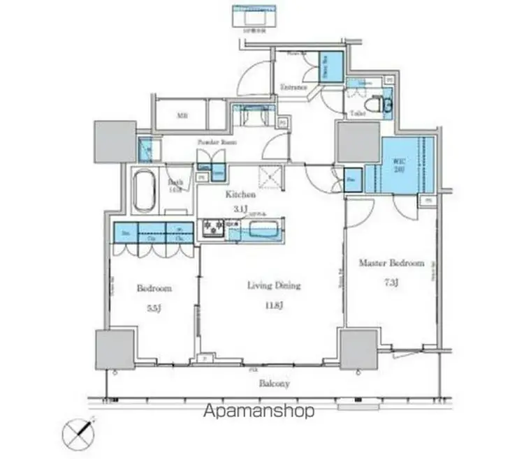 パークアクシス滝野川ラブリーズ 5階階 間取り