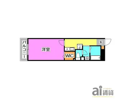 クロノス鶴瀬(1K/1階)の間取り写真