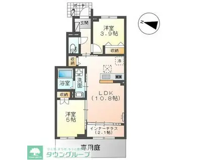 ベルスーズ(1LDK/1階)の間取り写真