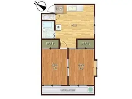 ハイム高橋(2DK/2階)の間取り写真