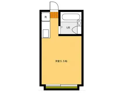 小田急小田原線 秦野駅 徒歩30分 2階建 築36年(ワンルーム/1階)の間取り写真