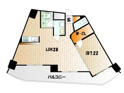 BRIS中井(1LDK/9階)の間取り写真