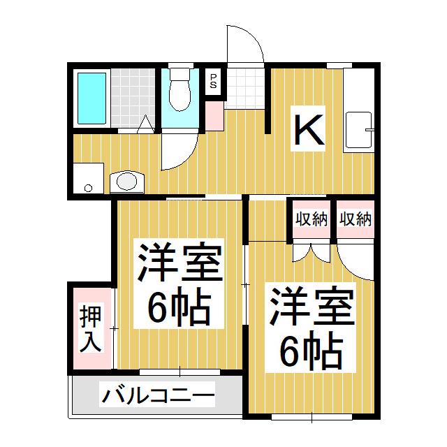 サニーコートKR(2K/1階)の間取り写真