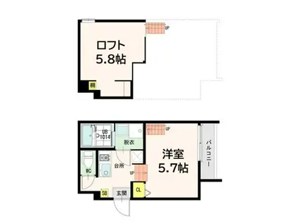 ＪＲ仙石線 小鶴新田駅 徒歩9分 2階建 築12年(1K/1階)の間取り写真