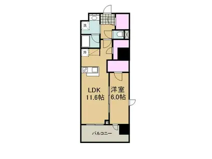 シーズンフラッツ一番町(1LDK/9階)の間取り写真