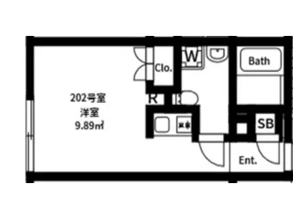 王子本町2丁目北棟(ワンルーム/2階)の間取り写真
