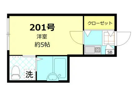 リバージュ千住大橋(1K/2階)の間取り写真