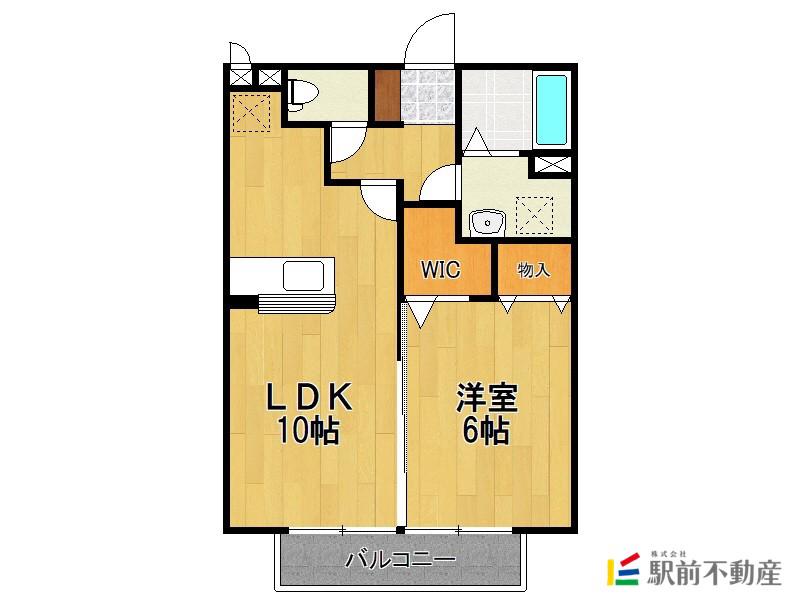 サンライズII番館(1LDK/2階)の間取り写真