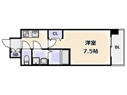 CREATOCROWN天王寺(1K/4階)の間取り写真