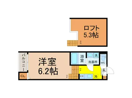 ハーモニーテラス切戸町III(1K/1階)の間取り写真