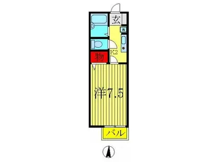 第五フジハイツ(1K/1階)の間取り写真