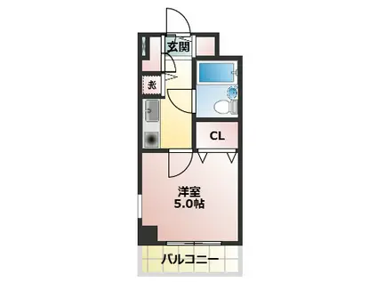 ユーコート東船橋(1K/5階)の間取り写真