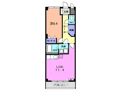 アンブレーム・Y(1LDK/2階)の間取り写真